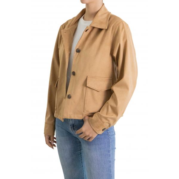 Giacca in camoscio con bottoni 